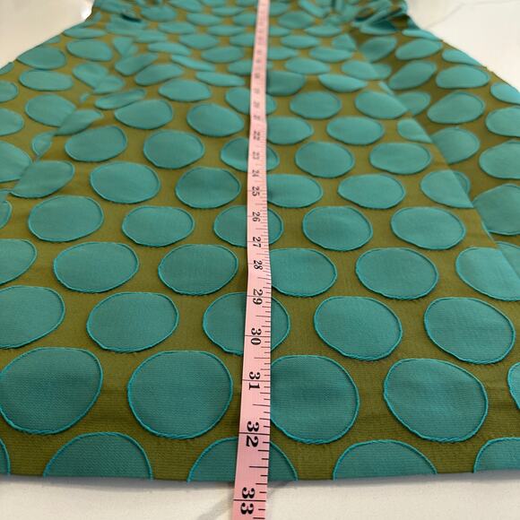 Boden Jacquard Green Teal Polka Dot Spot Dress - US 4 - Picture 7 of 14